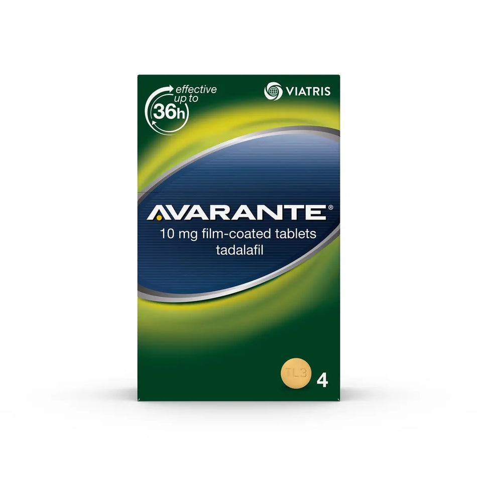Avarante Tadalafil 10mg Erectile Dysfunction Tablets - 4 Tablets