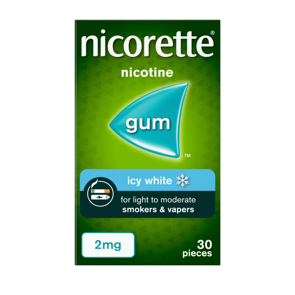 Nicorette Icy White Gum 2mg - 30 Pieces