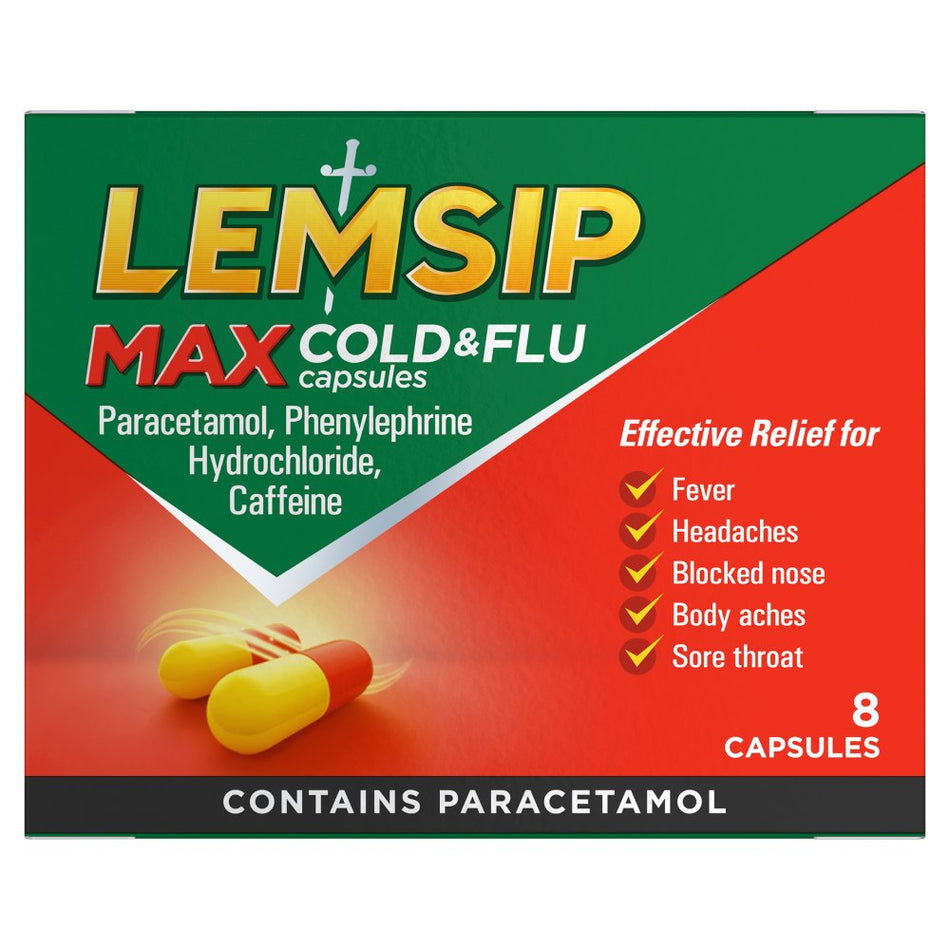 Lemsip Max Cold & Flu Capsules - 8 Capsules