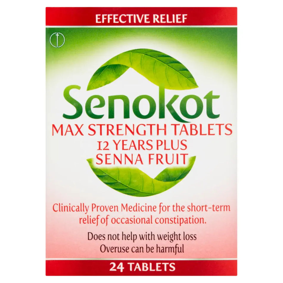 Senokot Max Strength Senna 15mg Tablets 12 Years Plus - 24 Tablets