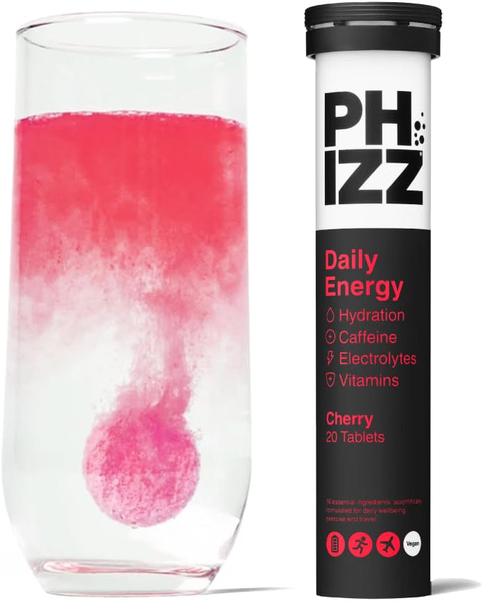 Phizz Daily Energy Hydration Tablets with 75mg Caffeine Cherry - 20 Tablets