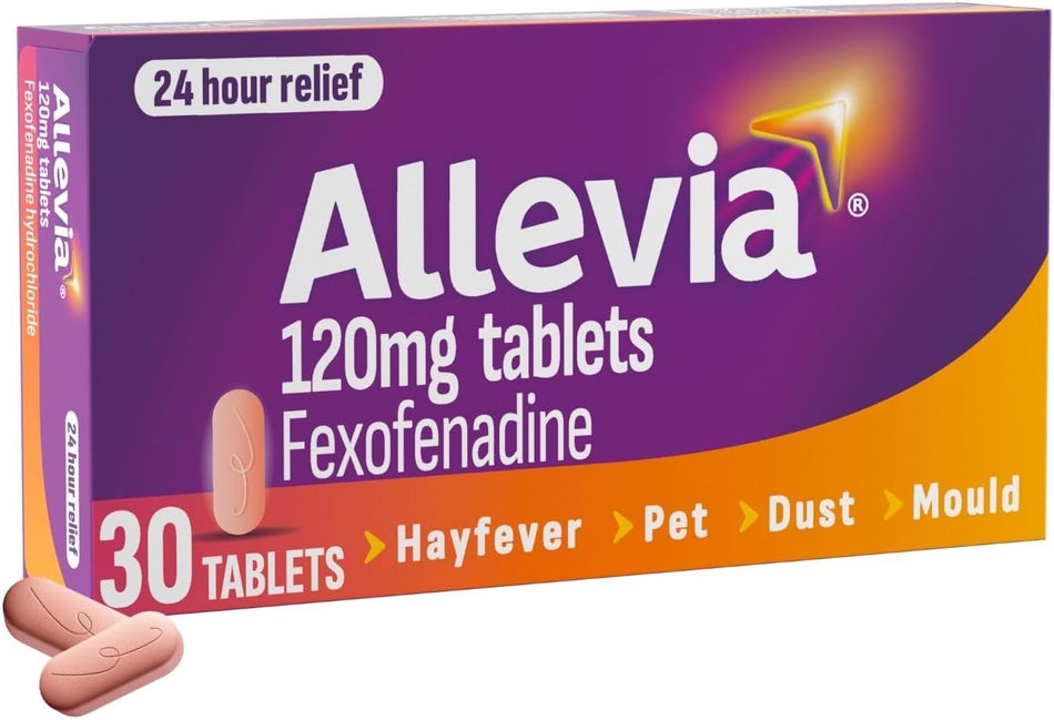 Allevia Fexofenadine 120mg Hayfever Tablets - 30 Tablets