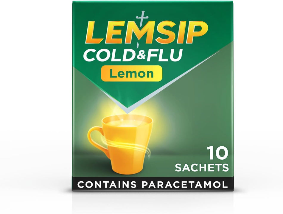 Lemsip Cold & Flu Lemon Sachets - 10 Sachets