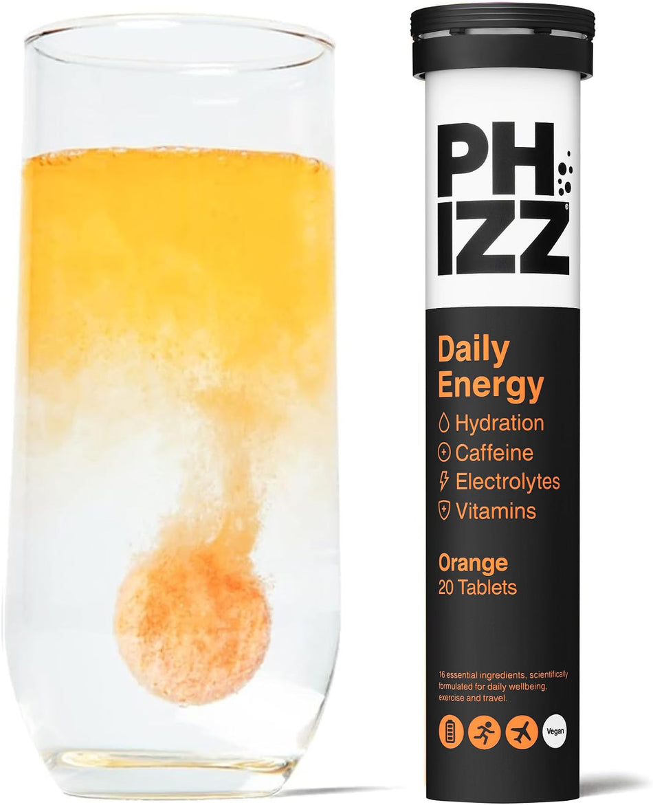 Phizz Daily Energy Hydration Tablets with 75mg Caffeine Orange - 20 Tablets