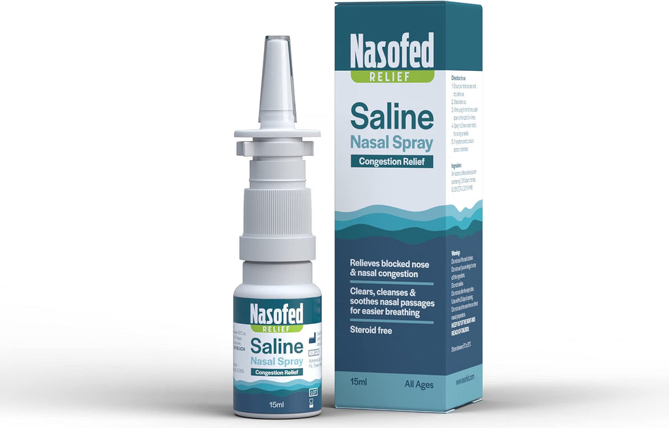 Nasofed Relief Saline Nasal Spray for Congestion All Ages - 15ml