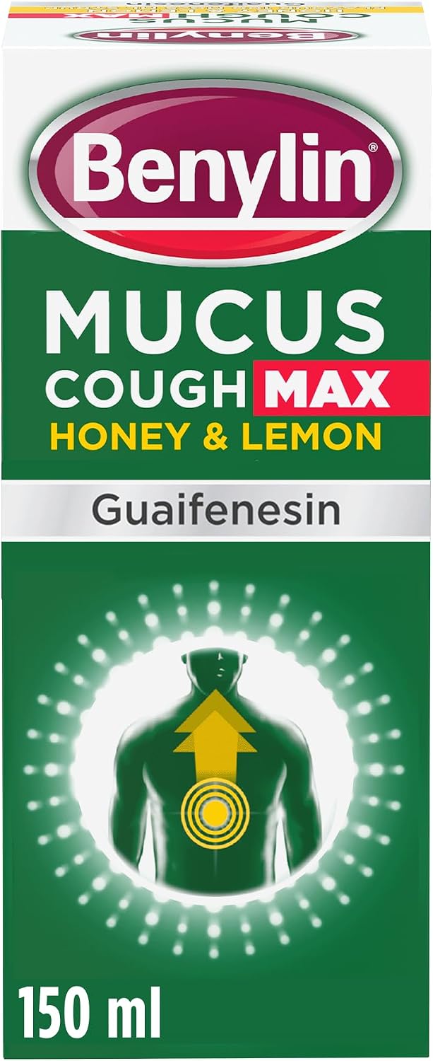 Benylin Mucus Cough Max Honey & Lemon Guaifenesin 100mg/5ml Syrup - 150ml