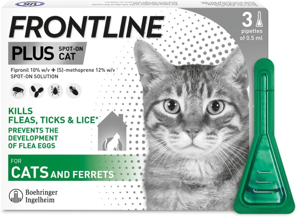 Frontline Plus Spot-On Cats & Ferrets - 3 Pipettes