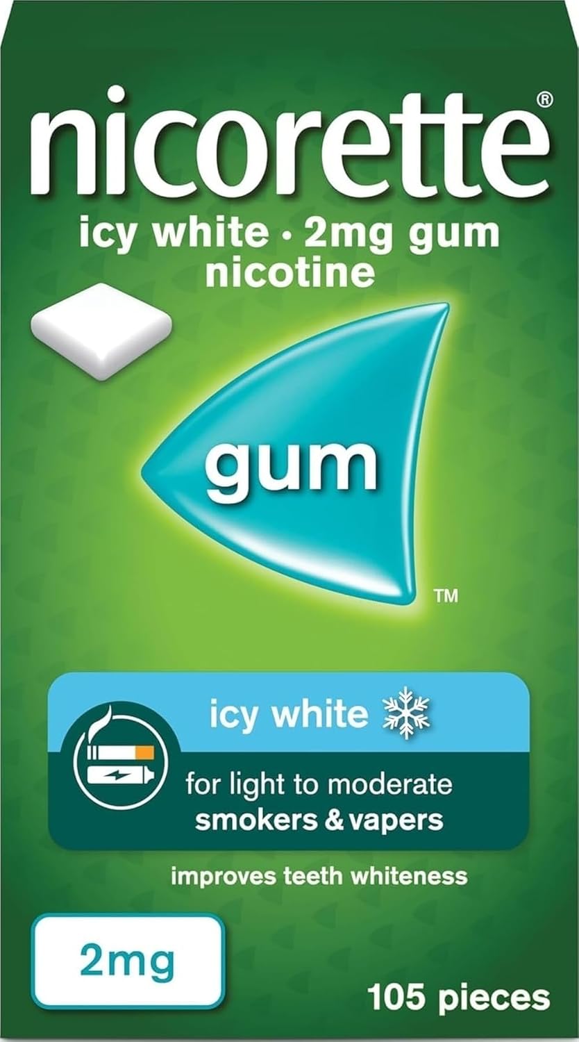 Nicorette Icy White Gum 2mg - 105 Pieces