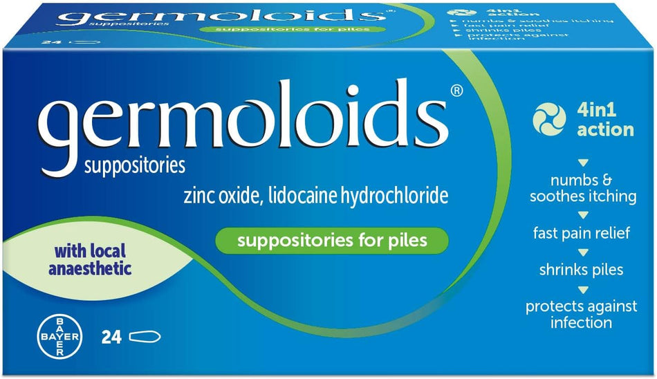 Germoloids Suppositories - 24 Suppositories