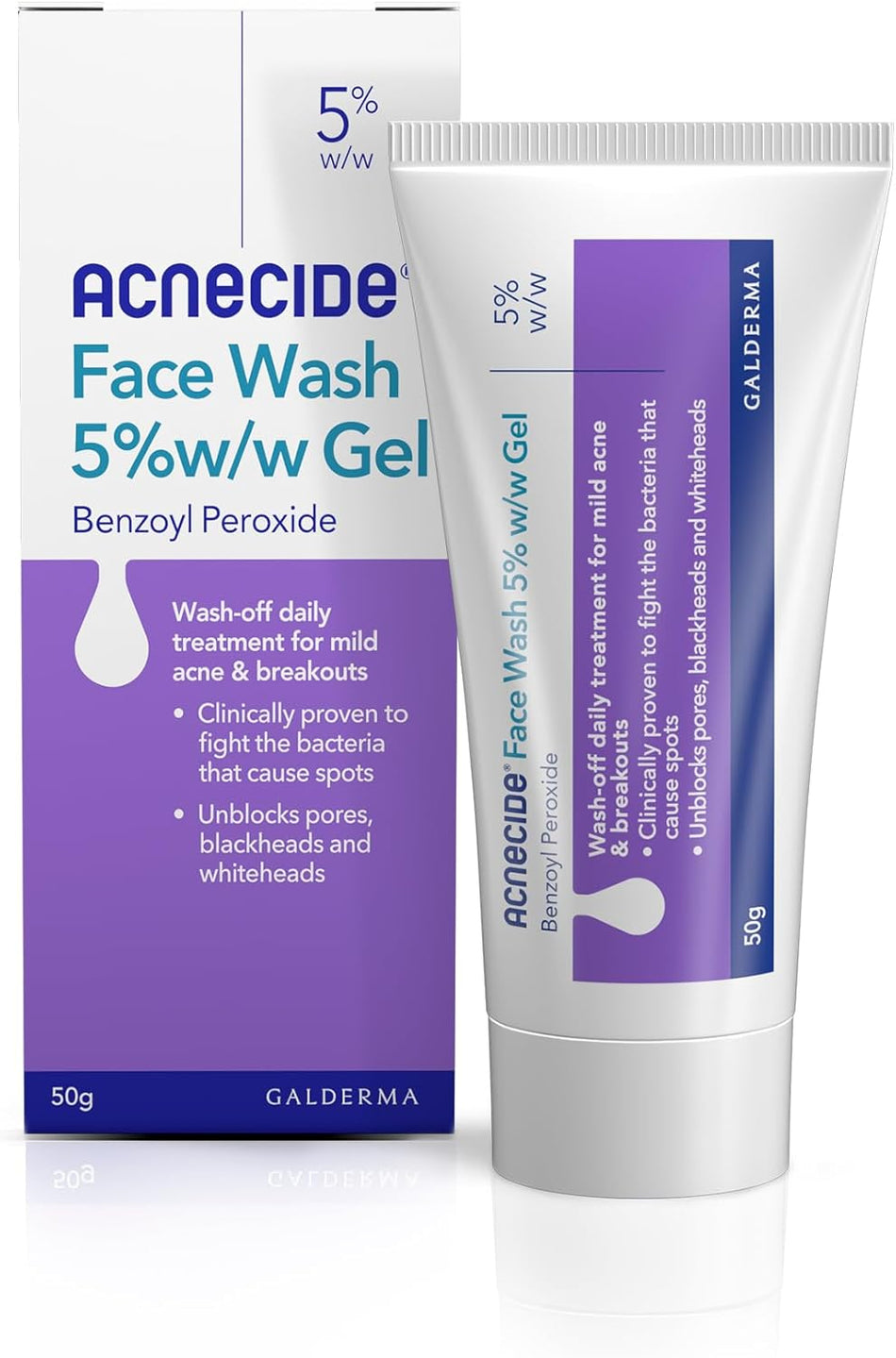 Acnecide Face Wash 5% Benzoyl Peroxide Gel - 50g