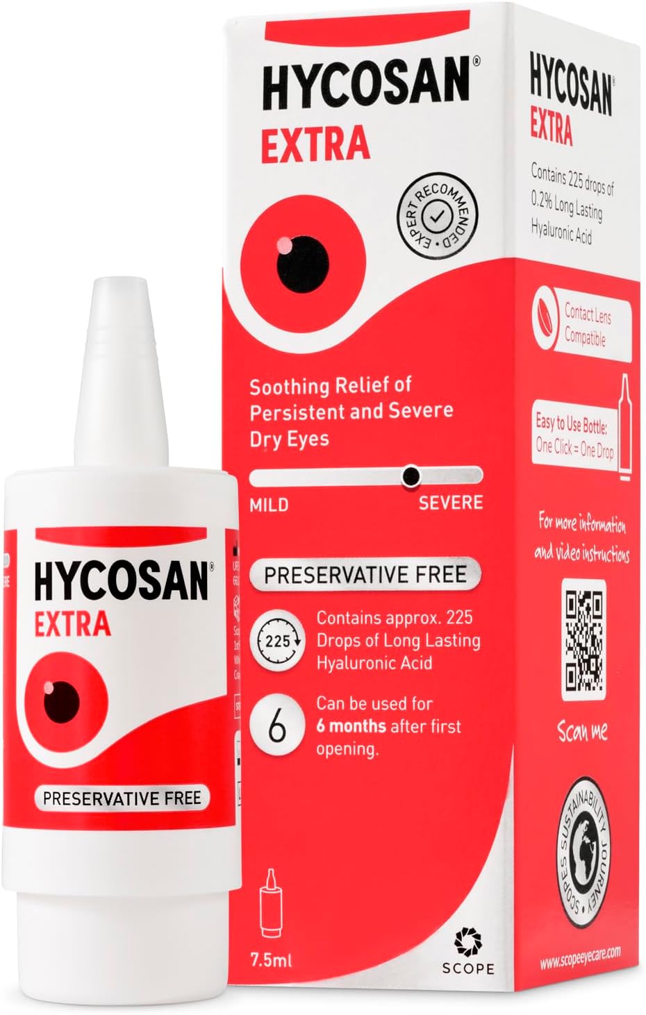 Hycosan Extra 0.2% Preservative Free Eye Drops - 7.5ml