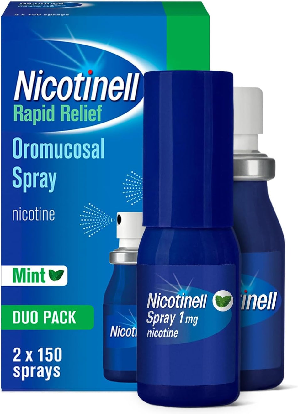 Nicotinell Rapid Relief Oral Spray Mint 1mg Duo - 2 x 150 Sprays