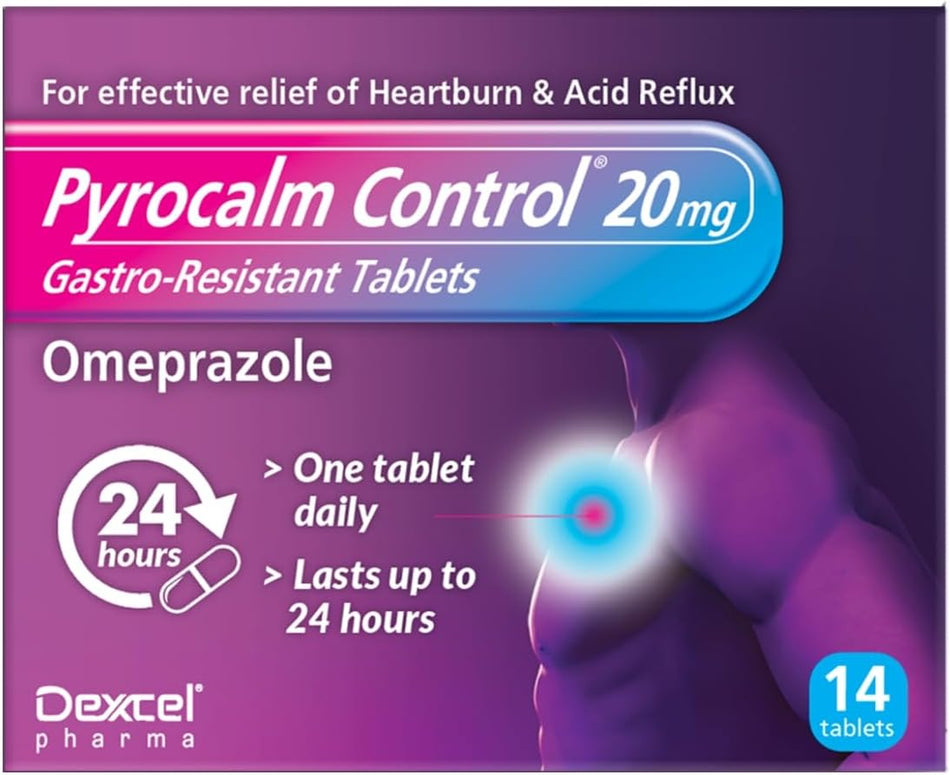 Pyrocalm Control 20mg Omeprazole - 14 Tablets