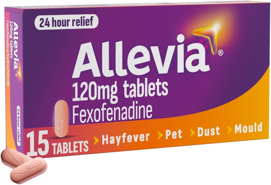 Allevia Fexofenadine 120mg Hayfever Tablets - 15 Tablets