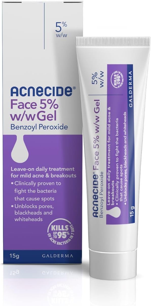 Acnecide Face Gel 5% Benzoyl Peroxide Spot Treatment - 15g