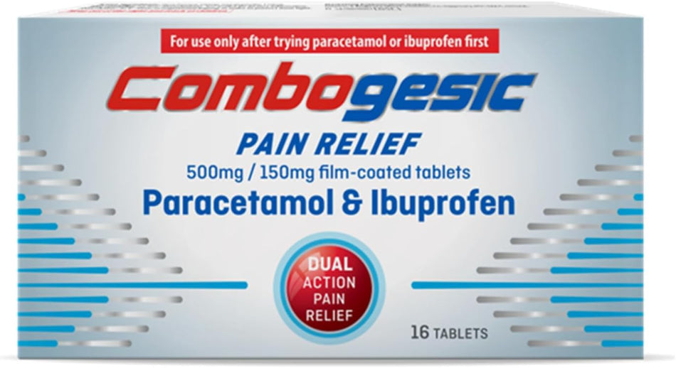 Combogesic Pain Relief Paracetamol & Ibuprofen 500mg/150mg Tablets - 16 Tablets