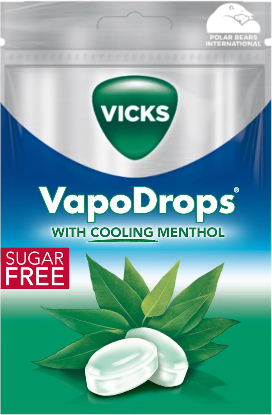 Vicks VapoDrops Cooling Menthol & Eucalyptus Sugar Free Lozenges - 72g