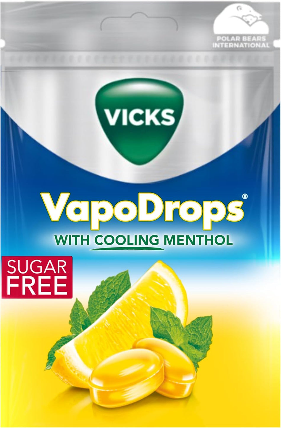 Vicks VapoDrops Cooling Menthol & Lemon Sugar Free Lozenges - 72g