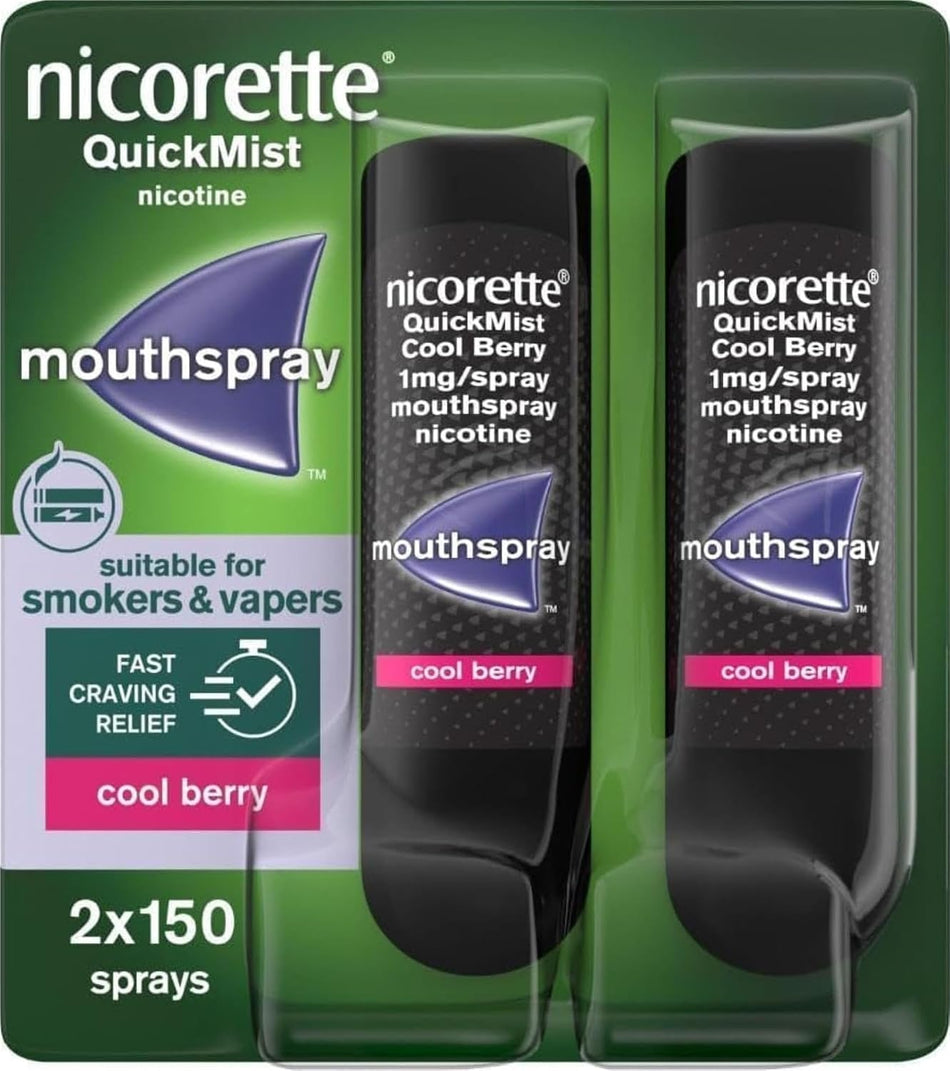 Nicorette QuickMist Cool Berry Duo 1mg - 2 x 150 Sprays