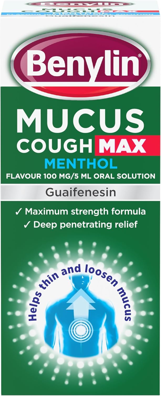 Benylin Mucus Cough Max Menthol Guaifenesin 100mg/5ml Oral Solution - 150ml