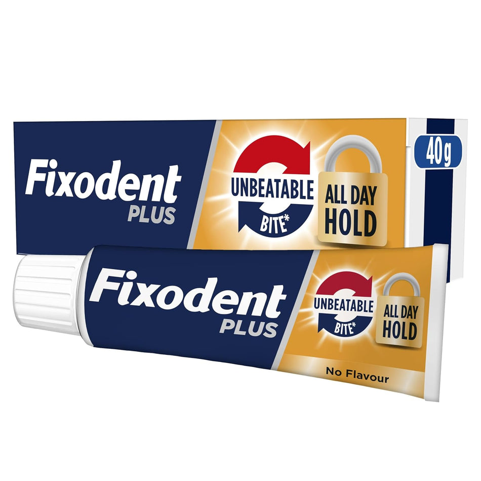 Fixodent Plus Unbeatable Bite Denture Adhesive - 40g