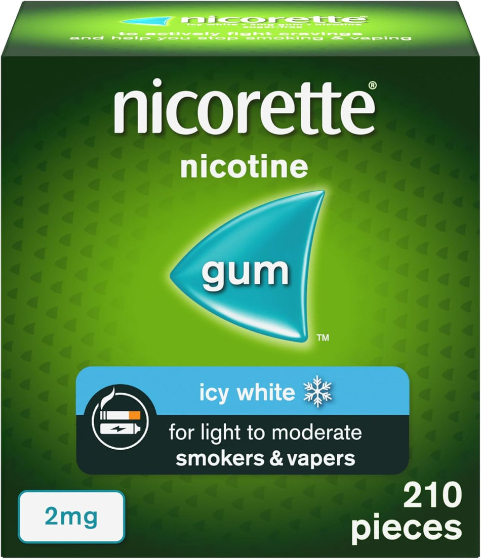 Nicorette Icy White Gum 2mg - 210 Pieces
