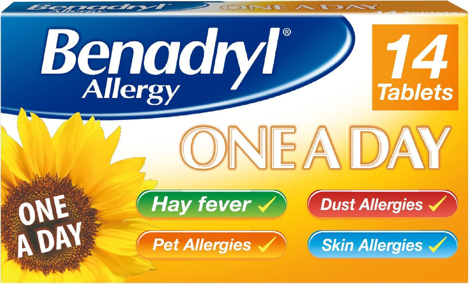Benadryl Allergy One A Day Cetirizine 10mg Tablets - 14 Tablets