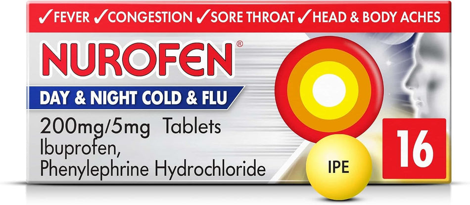 Nurofen Cold & Flu Day & Night Relief - 16 Tablets