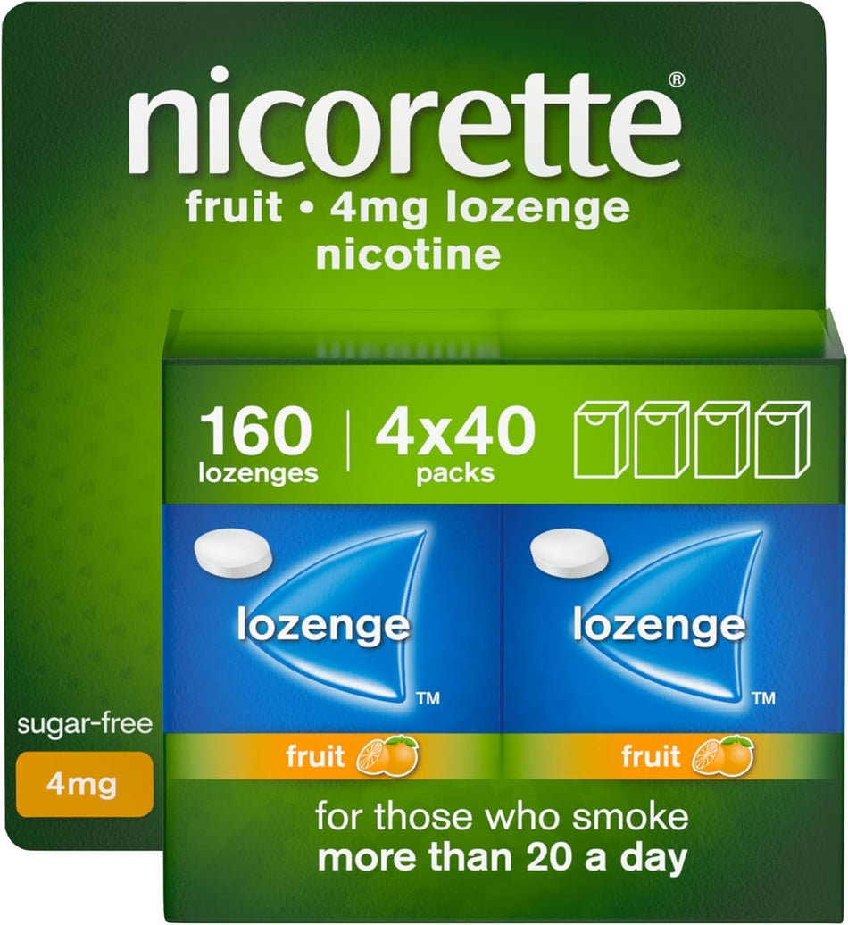 Nicorette 4mg Lozenges Fruit - 160 Lozenges