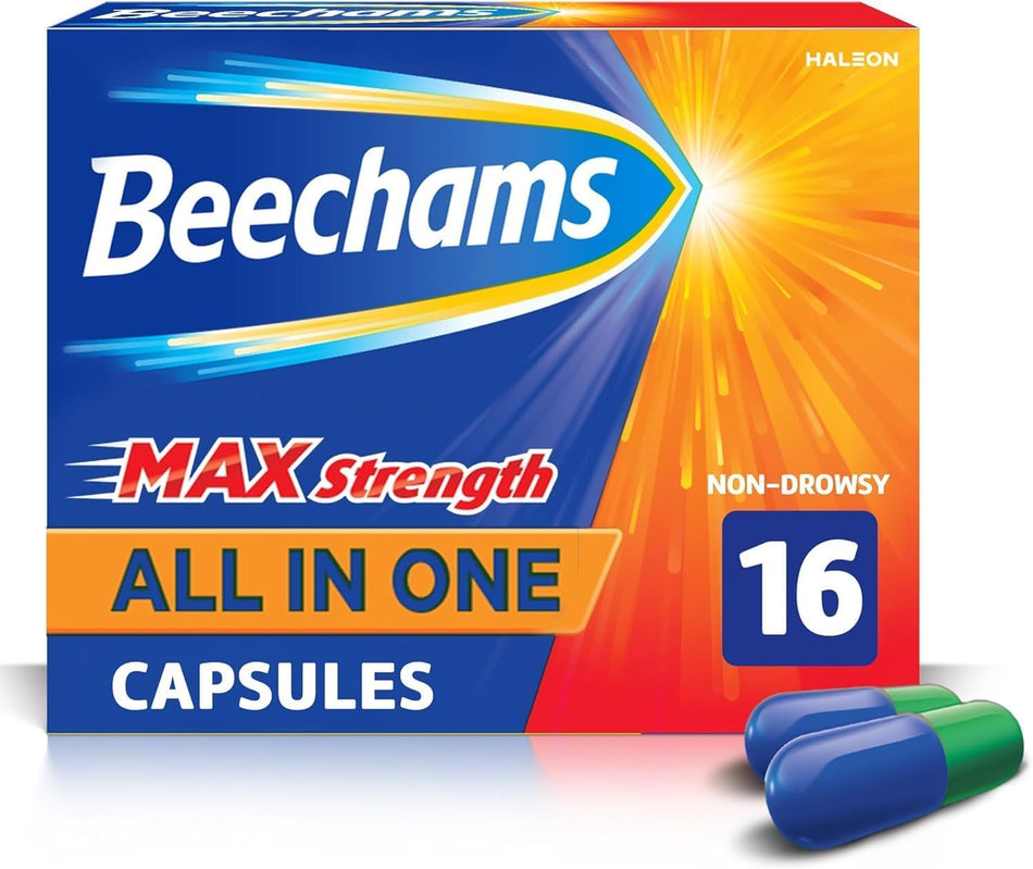 Beechams Max Strength All in One Cold & Flu Capsules - 16 Capsules