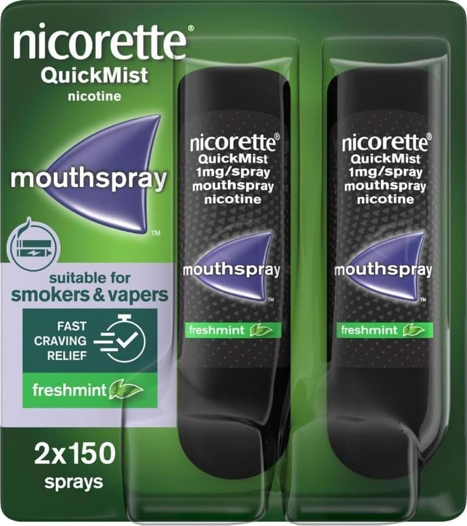Nicorette QuickMist Freshmint Duo 1mg - 2 x 150 Sprays