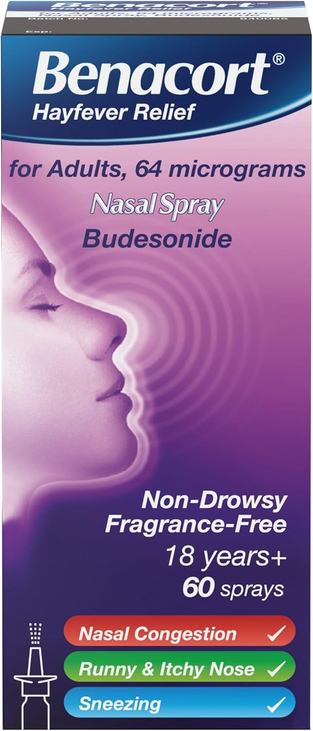Benacort Hayfever Relief for Adults Budesonide 64mcg Nasal Spray - 60 Sprays