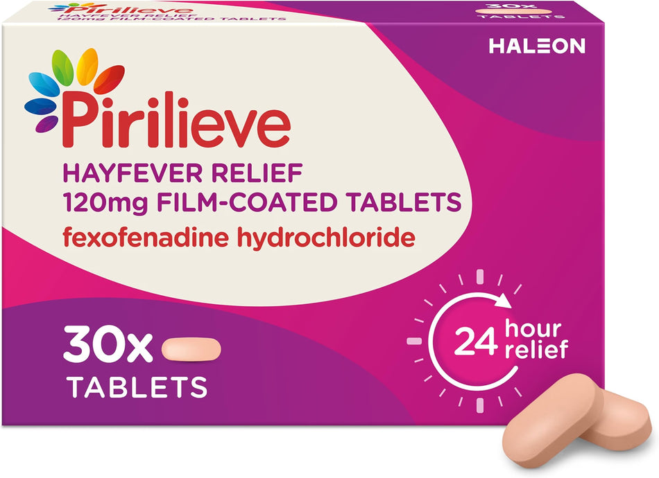 Pirilieve Hayfever Relief Fexofenadine 120mg Tablets - 30 Tablets