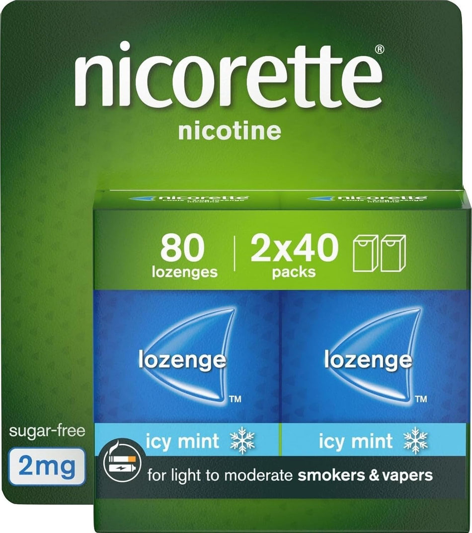 Nicorette Cools Lozenge Icy Mint 2mg - 80 Lozenges