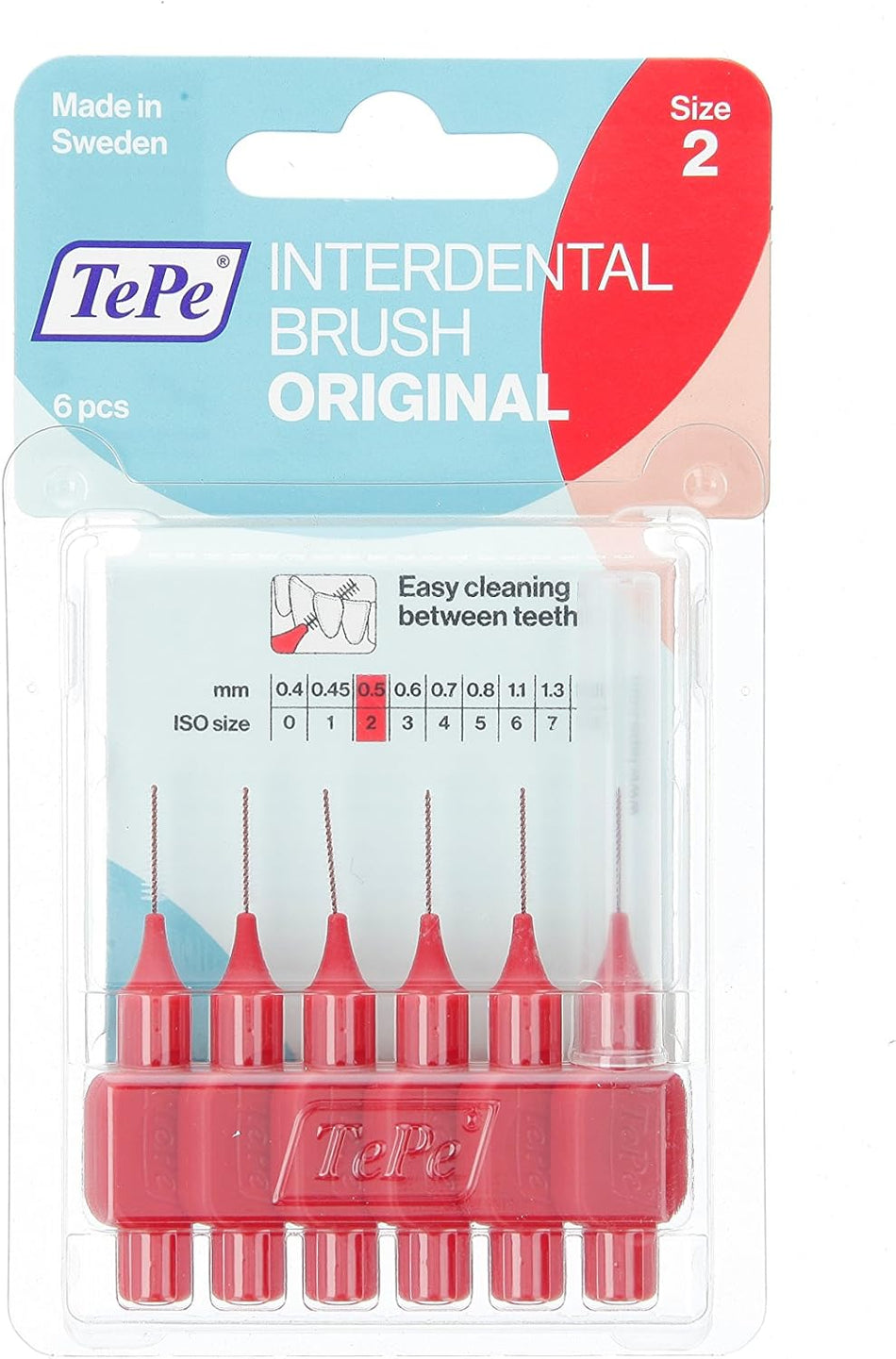 Tepe Interdental Brush 0.5 Red - 6 Brushes