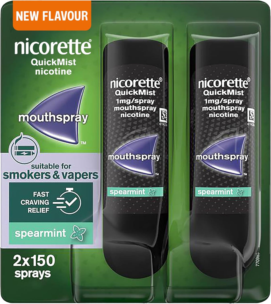 Nicorette QuickMist Spearmint Duo 1mg - 2 x 150 Sprays