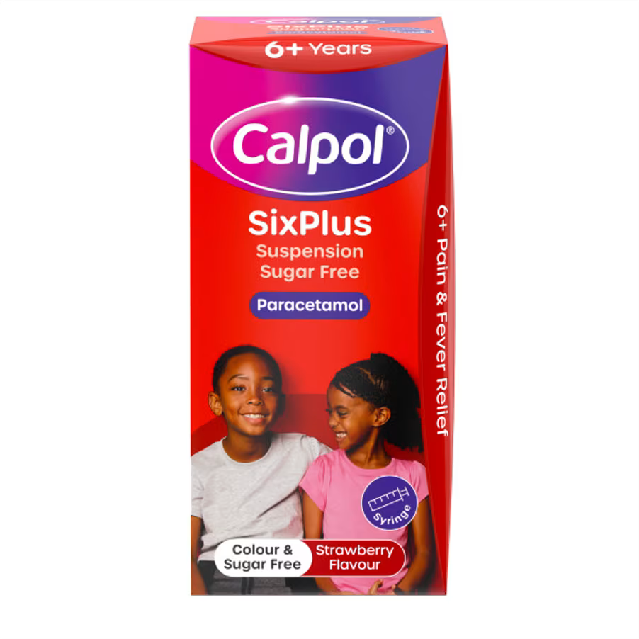 Calpol SixPlus Sugar Free Paracetamol 250mg/5ml Suspension 6+ Years - 100ml