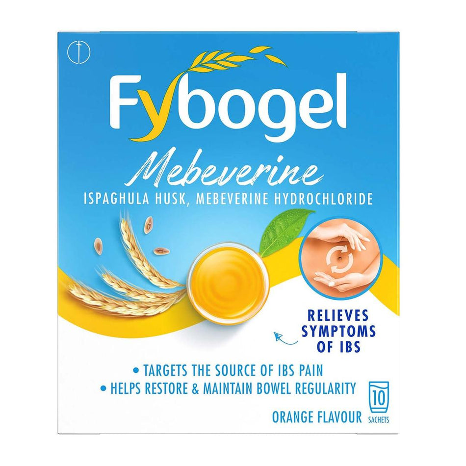 Fybogel Mebeverine Ispaghula Husk & Mebeverine IBS Sachets Orange - 10 Sachets