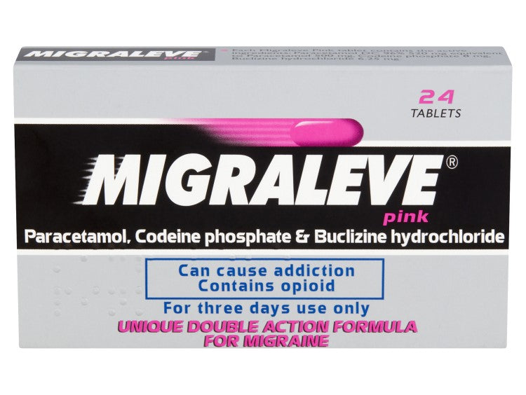 Migraleve Pink Paracetamol, Codeine & Buclizine Tablets - 24 Tablets