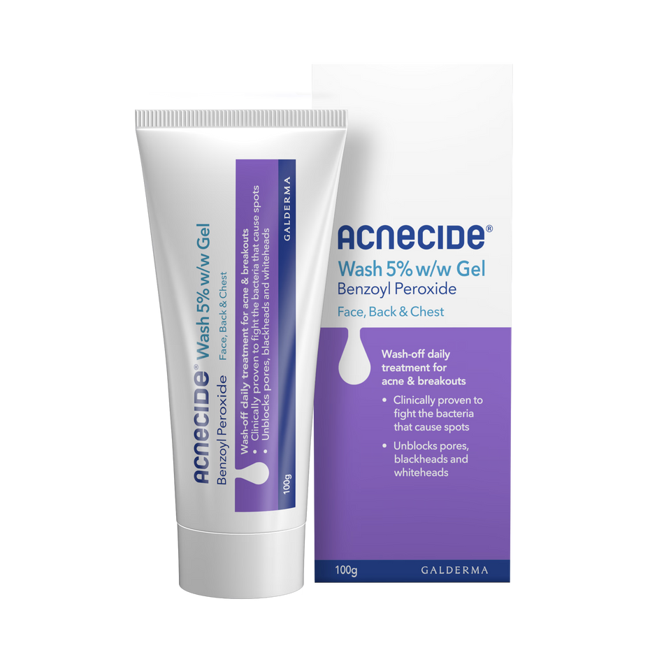 Acnecide Wash 5% Benzoyl Peroxide Gel for Face, Back & Chest - 100g