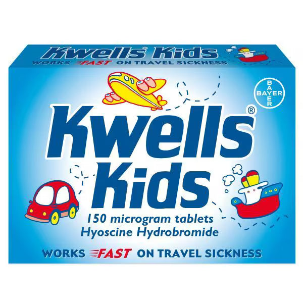 Kwells Kids Travel Sickness Tablets Hyoscine 150mcg - 12 Tablets