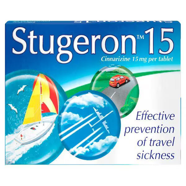 Stugeron 15 Cinnarizine 15mg Travel Sickness Tablets - 15 Tablets