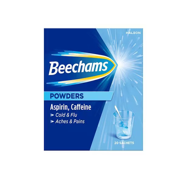 Beechams Powders Aspirin & Caffeine Cold & Flu Sachets - 20 Sachets