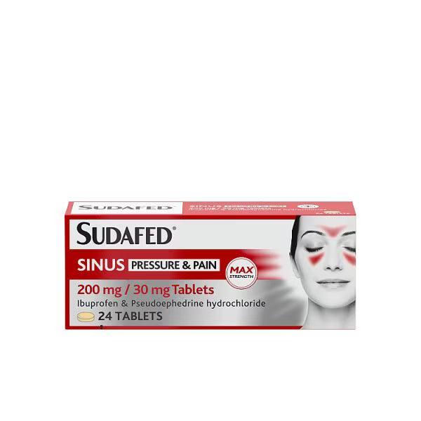 Sudafed Sinus Pressure and Pain - 24 Tablets