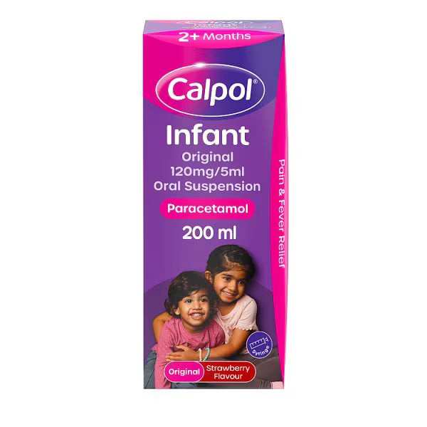 Calpol Infant Original Paracetamol 120mg/5ml Suspension 2+ Months - 200ml