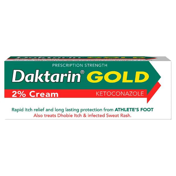 Daktarin Gold 2% Ketoconazole Cream for Athlete's Foot, Jock Itch & Sweat Rash - 15g