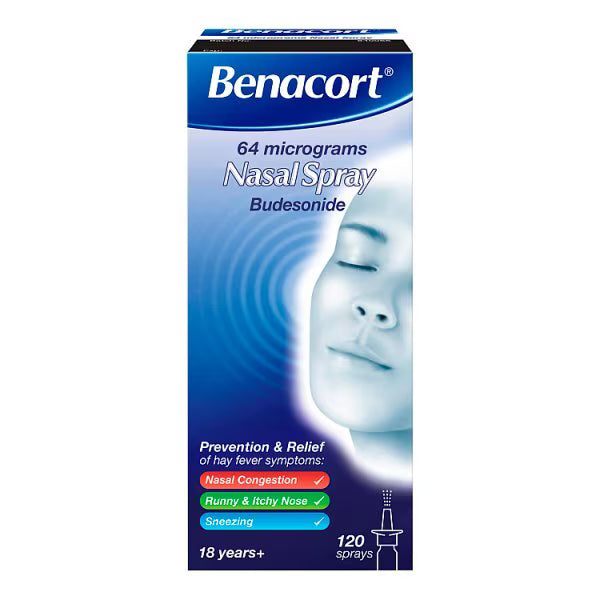 Benacort 64 Micrograms Budesonide Hayfever Nasal Spray 18+ - 120 Sprays