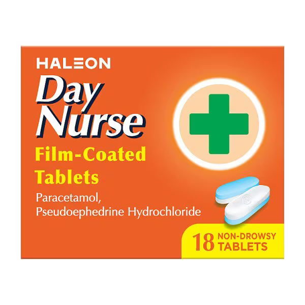 Day Nurse Cold & Flu Tablets Paracetamol & Pseudoephedrine - 18 Tablets